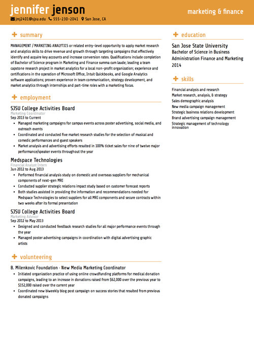 HTML to PDF resume example